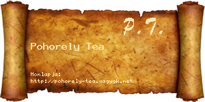 Pohorely Tea névjegykártya
